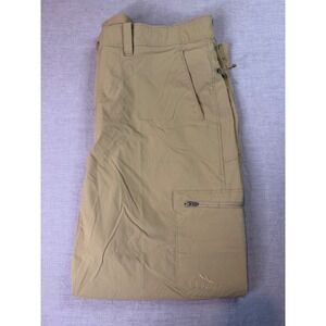 LL Bean Hiking Cargo Pants Mens 38x30 Khaki Excellent Stretch Nylon 506421